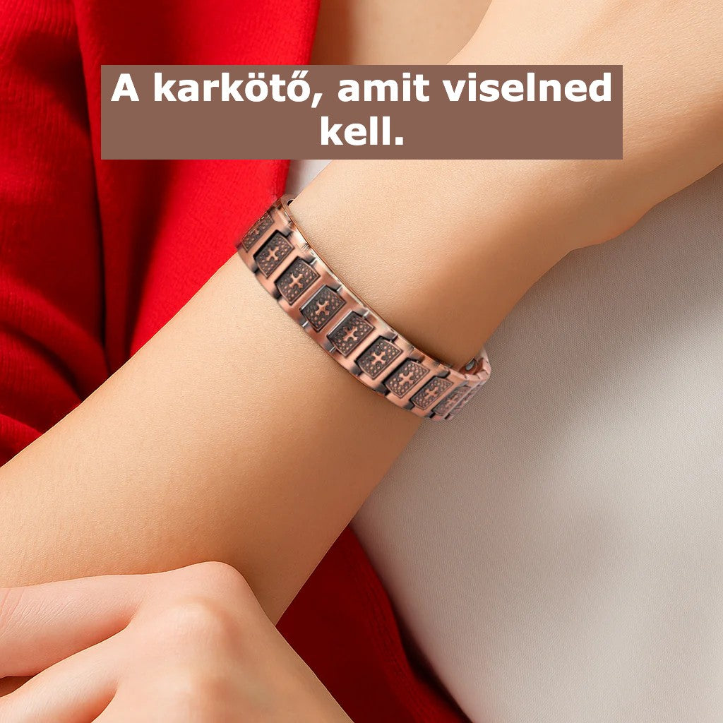 Tiszta réz karkötő terápiás mágnesekkel