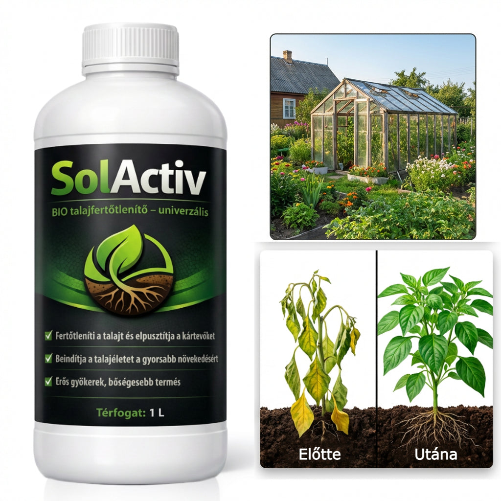 SolActiv – Bio talajerősítő a termékeny földért (1 L = 400 m²)